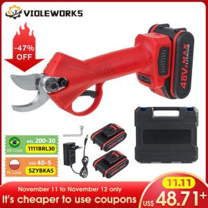 48V Electric Cordless Pruner Pruning Shear with 9000mAh Lithium-ion Battery Efficient Fruit Tree Bonsai Pruning Cutter EU Plug