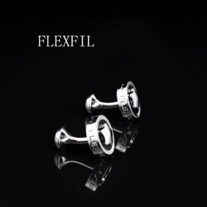 FLEXFIL Luxury shirt cufflinks for men&#x27;s Brand cuff buttons cuff links gemelos High Quality round wedding abotoaduras Jewelry