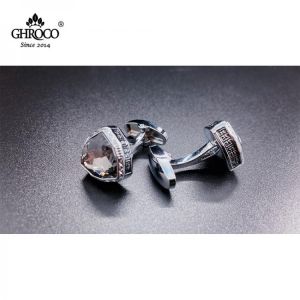 GHROCO Charming Triangular With Acrylic Men’s Cufflinks for French Cuff Dress Shirt Popular in European&American Gift for Hi