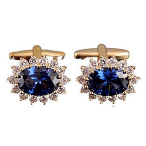 Men's Luxury Rhinestone Crystal Cufflinks French Shirt Cuff Links Men Business Banquet Cocktail Party Wedding Anniversary Gif
