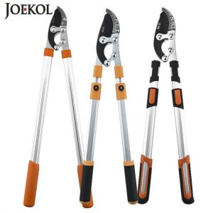 New Telescopic Long Length Scissor Hedge Anvil Shear Anti-Slip Grip Garden Pruning Hand Tool Ratchet Cut Tree Branch