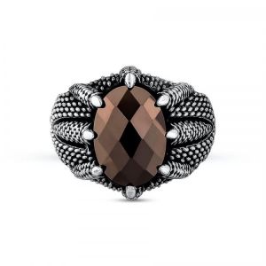 925 Sterling Silver Ring Claw Motif Black Zircon Ornaments Obsidian Neutral Men For Daily Collocation Fashion Jewelry