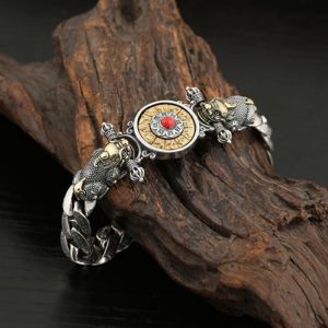 New original design Silver Lucky Men Bracelet  Personality Trendy Chinese style retro Amulet Jewelry Couple Jewelry Accessory
