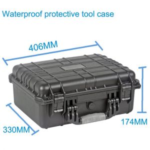 High quality Waterproof tool case toolbox Protective Camera Case Instrument box suitcase with pre-cut foam lining  371*258*152mm
