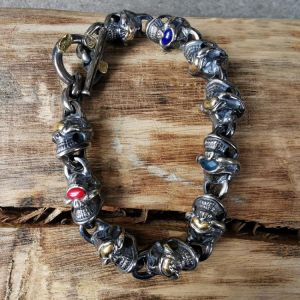 New Design Retro Style Skull Silver Bracelet Men's Trend Fashion Bracelet Jewelry Accessories