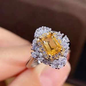 Jewelry for Women  Ring  Luxury  925 Sterling Silver Jewlery Sets  Jewelry Natura Citrine