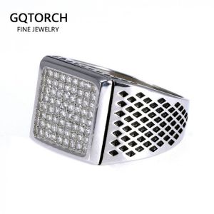 Luxury Shinning CZ Wedding Rings For Men 925 Sterling Silver Guaranteed Real Silver Micro Paved Cubic Zircon Turkey Jewelry