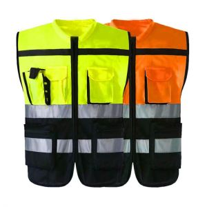 Men's Walkie Talkie Pocket Motorcycle Reflective Vest Clip Vest Clothing Racing Suit Safety Running Night Riding Suit
