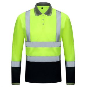 Reflective T-shirt Road Traffic Safety Clothes for Men Women Quick-drying High Vis Outdoor Workwear Polo