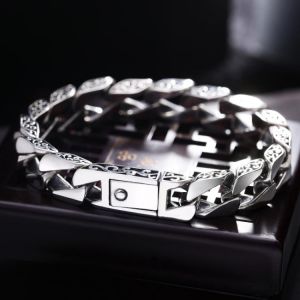 Original Design Silver Personality Simple Fashion Men's Bracelet Retro Niche Lace Totem Japan And South Korea Does Not Fade H