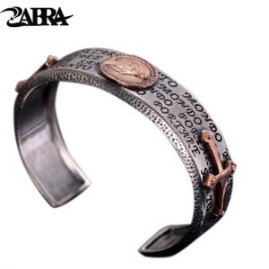 ZABRA 925 Silver Skills And Old Silversmith Men's Bracelet Cross Restoring Ancient Ways Is The Virgin Couple Thai Silver Jewe