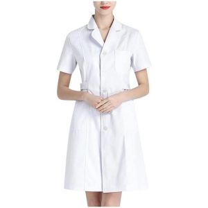 Women's Button Front Scrubs Dress Ladies Blossom Tunic Health Beauty Spa Workwear Healthcare Uniform Nursing Gown A50