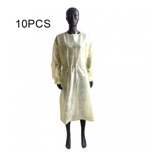 10pc CPE Gown Disposable Thumb Buckle Sleeve Apron Gown Waterproof Protective Apron for Spray Painting Coverall Suit