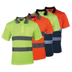 Orange Navy Reflective Shirt Hi Vis Shirt With Reflective Stripes Quick Dry Safety  Workwear Working Shirts