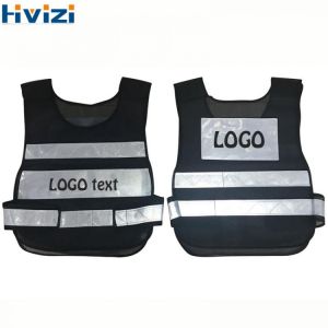 High visibility Reflective Safety Vest Logo Printing Free Shipping Black And White Vest