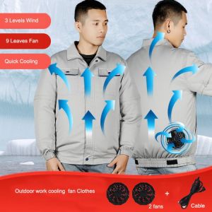 Summer 3 Speed Cooling Fan Air Conditioning Coverall Cool Down Welding Work Clothes Labor Protection Clothes Removable Sleeves