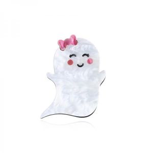 APSVO Cute Acrylic Funny Ghost Brooches for Women Intresting Halloween Brooch Pins Gifts Lapel Pins Handmade Costume Jewelry