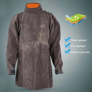 Wear-Resisting Fireproof Retardant Welding Long Sleeve Cowhide Apron Safety Welder Work Protection Flame Retardant Apron