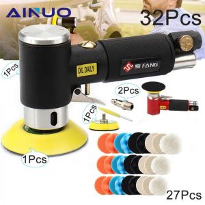 Air Sander Mini Pneumatic Grinding Machine 1“ 2"/3" Polishing Pad Sponge Disc Dual Action Orbital Polisher for Car