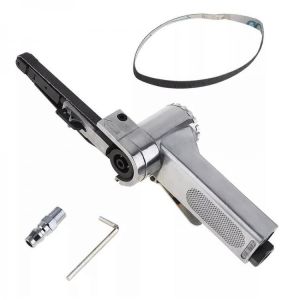 WENXING 3/8" Air Belt Sander Air Angle Grinding Machine Sanding Machine with Sanding Belts for Air Compressor Sanding