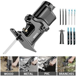 Portable Reciprocating Saw Adapter ,Electric Drill To Electric Saw for Wood Metal Cutting Tool with Saw Blade