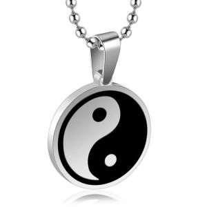 fashion Men's Stainless Steel Necklace Chinese Style Yin Yang Tai Chi Gossip Pendant Necklace for Men Male Jewelry Accessorie