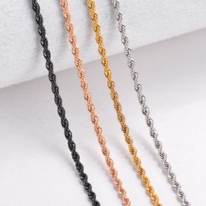 1Pc Width 2/2.5/3/4mm Rope Chain For Women Men Necklace 316L Stainless Steel Twisted Chain Necklace Jewelry