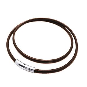 Brown Black Leather Chokers Necklaces For Women Men 2MM/3MM/4MM/5MM Rope Chain Stainless Steel Magnetic Clasp Necklaces Gift