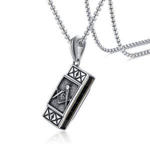 Functional Harmonica (Can Play) Pendant for Men Necklace Stainless Steel Freemason Masonic Punk Male Jewelry