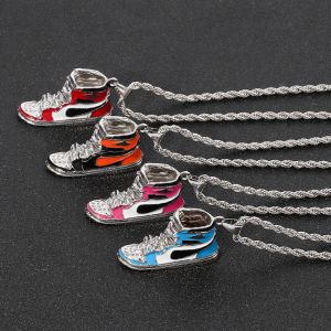 Fashion Mini Hip-hop Sneaker Pendant Necklace Cool Collar Fashion Male Street Style Rapper Necklace Gift for Friend