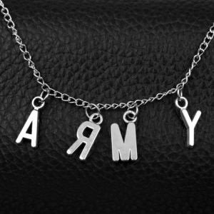 Shuangshuo ARMY Pendant Necklace KPOP Bangtan Boys Jin SUGA j-hope Jimin Choker Necklaces Women Men Love Yourself Accessories
