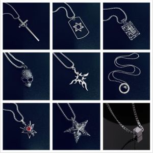 Titanium Steel Men's Necklaces Stainless Steel Jewelry Necklace for Women Sweater Chain Alloy Pendant Collares Para Mujer