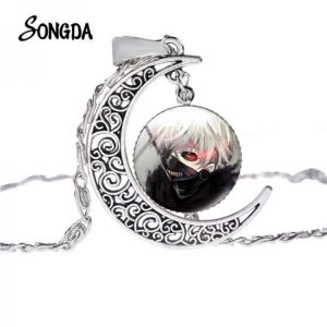 New Arrivals Fashion Tokyo Ghoul Moon Pendants Necklaces Otaku Girls Boys Cartoon Cosplay Long Necklace Anime Accessories