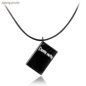 Hot Anime Death Note Black Book Shape Pendant & Necklace with Black Leather Cosplay Jewelry New Arrival Women Men Fashion 2017