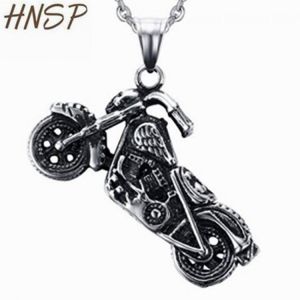 HNSP Punk Motorcycle Pendant Chain Necklace For Men Boy Biker Jewelry