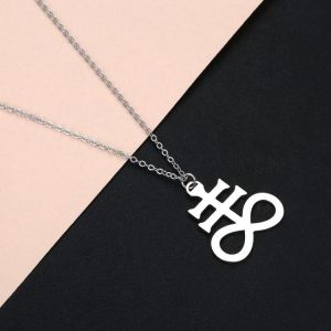 Todorova Leviathan Satan Cross Pendant Necklace For Men Women Stainless Steel Church of Satanic Inverted Crucifix Male Jewelry