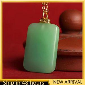 Natural Dongling Jade Inlaid Nameless Pendant Jade Transshipment Bead Necklace Cabbage Jade Pendant.