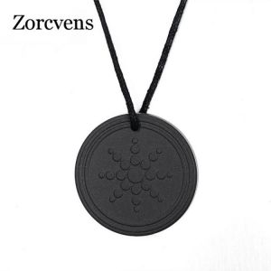 ZORCVENS Quantum Scalar Energy Pendant Necklace for Women Men 2000 ~ 3000 ions Energy Power Health Care Lava Stone Male Jewelry
