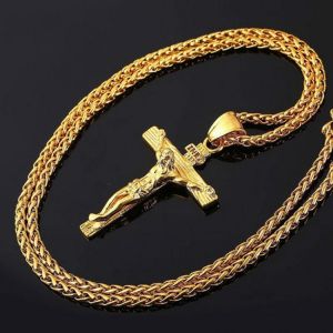 2021 Trendy All-Match Necklace Easter Jesus Cross Necklace Christian Religious Totem collar Male  Necklace joyero Jeweler gothic