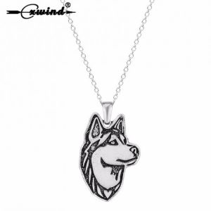 Cxwind Hot Sale Siberian Husky Pendants and Necklaces for all the Dog Pet Lovers Chain Necklace Fashion Jewelry for women Gift