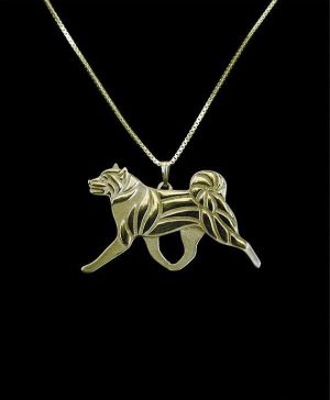 Wholesale Handmade Boho Chic American Akita Movement Necklace Female / Male Gift Jewelry Necklace--12pcs/Lot