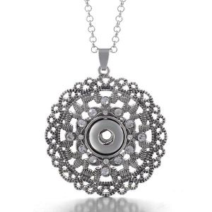 12mm ginger Snap Button Charms Necklace Metal Pendant Jewelry NN-111