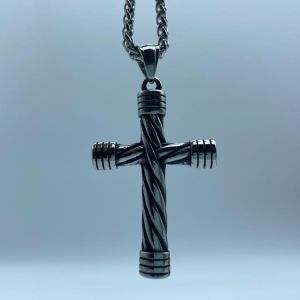 stainless steel men cross punk necklace pendant for men women classic religion charms accessoires jewelry for gift