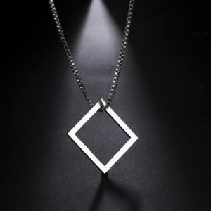 My Shape Punk Triangle Square Stacking Necklaces for Men Stainless Steel Geometric Pendant Necklace Fashion Male Hip Hop Jewelry