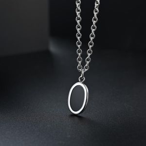 Fashion Oval Men's Necklaces Pendant O Chain Link Stainless Steel Punk Necklace for Him Male Jewelry 24Inch