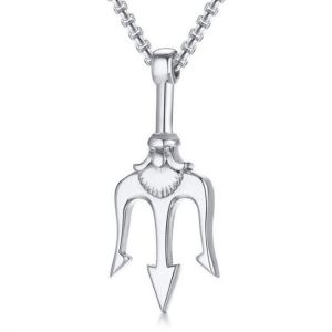 Trident Pendant Male Domineering Trendy Male Personality Hip Hop Necklace Female Trendy Fashion Wild Necklace