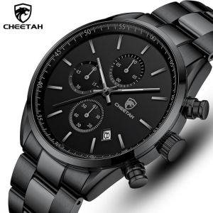 2021 New Mens Watches CHEETAH Top Brand Luxury Stainless Steel Casual Quartz Wristwatch Men Sport Waterproof Clock Watch for Men