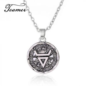 Teamer Adjustable Pendant Neckalce Veles symbol Weles Slavic wealth talisman Brand jewelry pagan men necklace  Sliver color