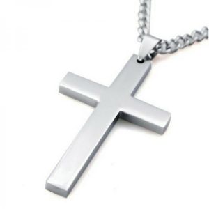 Simple Fashion Cross Pendant Necklace Stainless Steel Chain Charm Necklace For Women Men Boys Cool Punk Neck Jewelry Collier