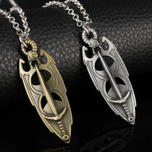 dongsheng The Elder Scrolls 5 Skyrim Necklace for Male Man Jewelry Rope Chain Amulet Necklace Collier Homme Neckless Bijoux Homm